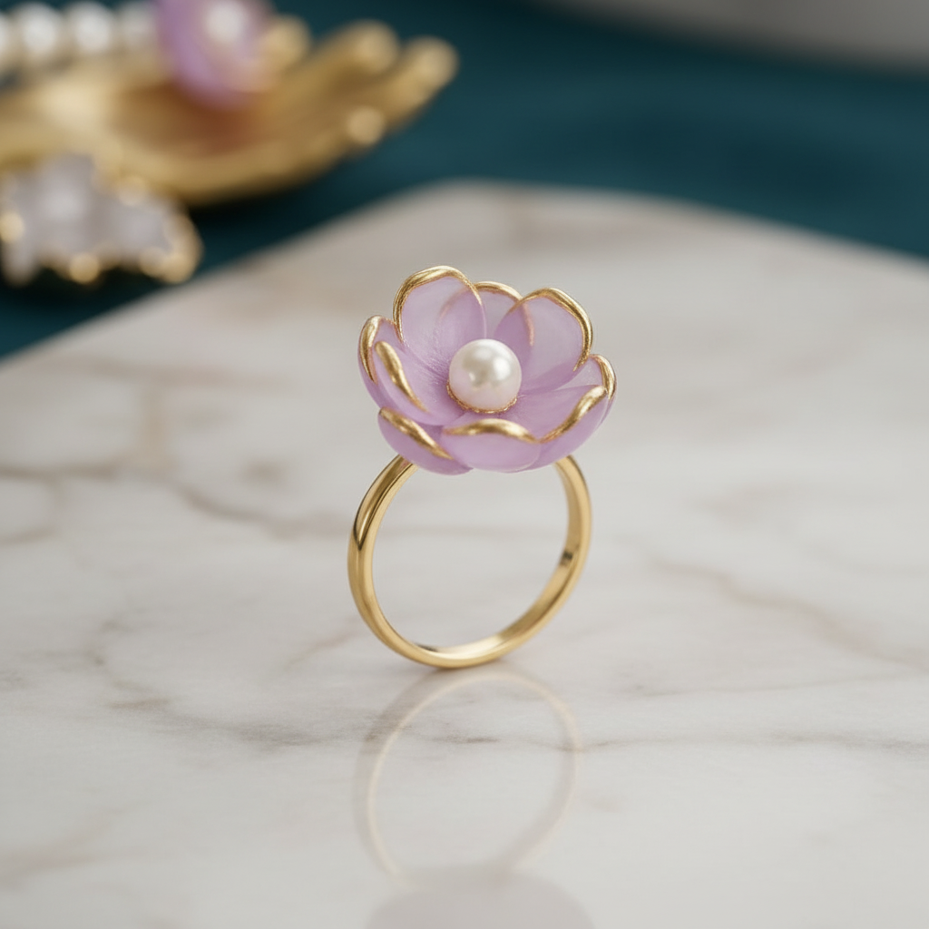 Lavender Flower Ring - 3D